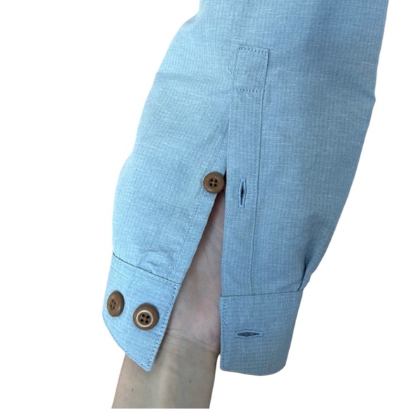 DULUTH TRADING CO Heirloom Gardening Button-Up Shirt in Light Blue Size 2X - Picture 10 of 14